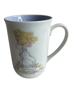 Vintage 1989 Precious Moments Enesco Barbara Personalized Floral Porcelain Mug